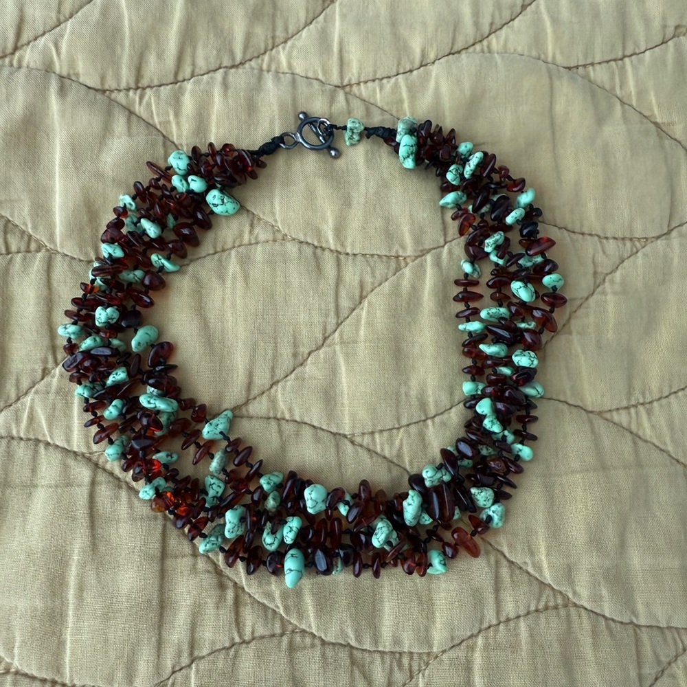 Authentic Baltic Amber & Turquoise Necklace